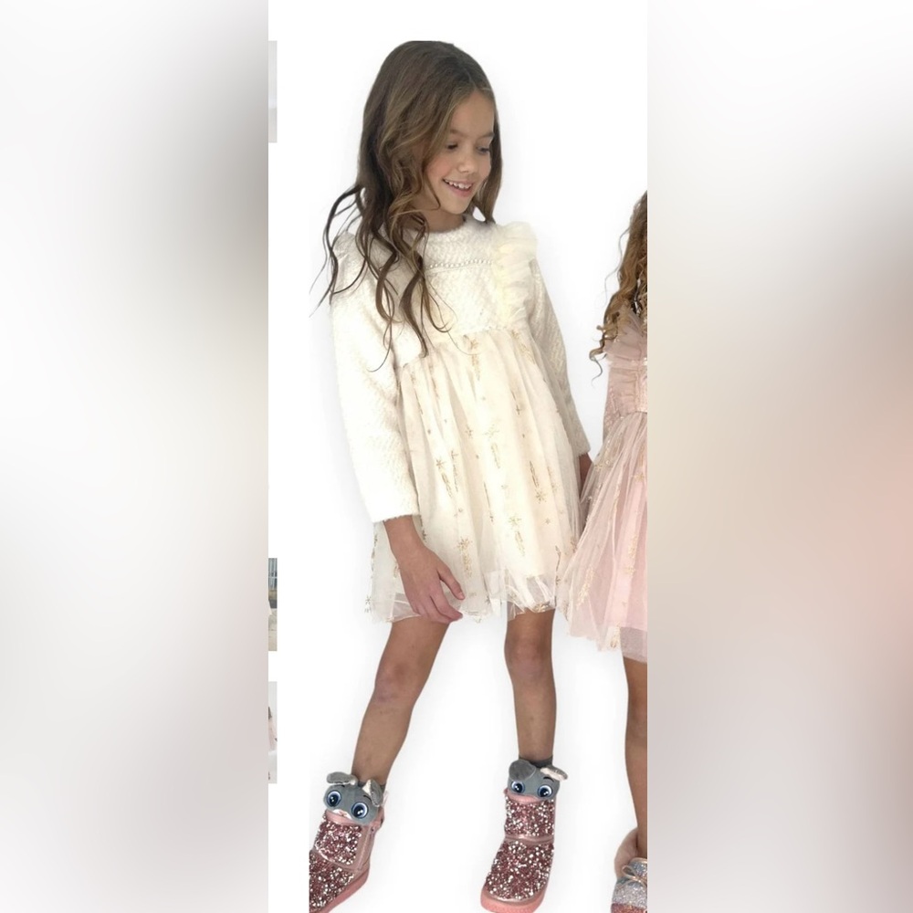 Lola + The Boys Snow Angel Tulle Dress | Girls Size 7–8 | Winter Party